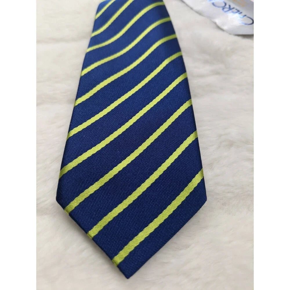 Infant Boys Neck Tie/clip-on 12-24 mo Blue & Green Stripe